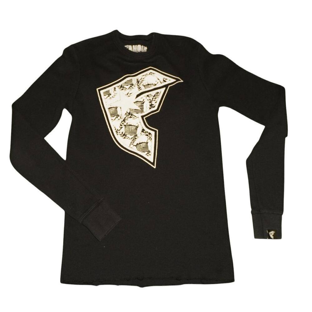 Famous Stars & Straps Black Thermal Long Sleeve Shirt Size M